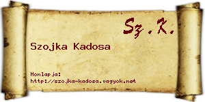 Szojka Kadosa névjegykártya